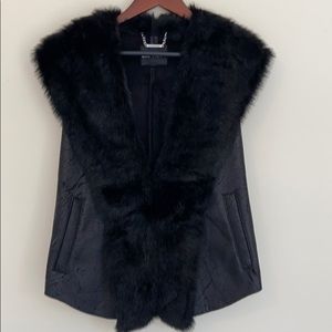 Express black fur vest